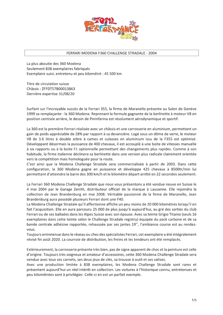 Ferrari 360 MODENA CHALLENGE STRADALE 2004